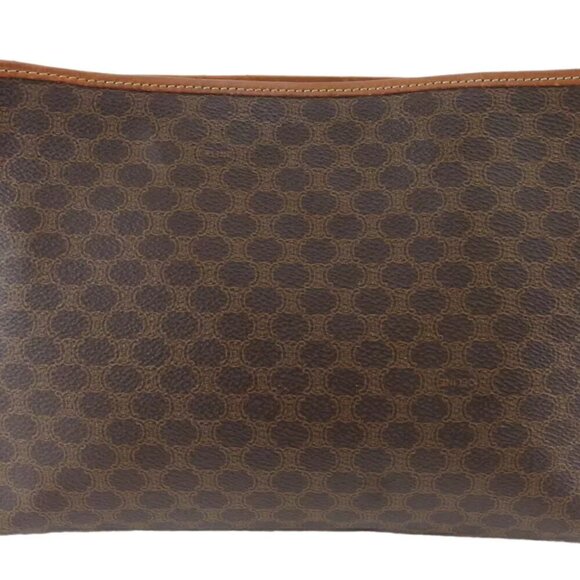 CELINE Clutch Bag Macadam Beige PVC ?~ Leather Authentic Used T19751 - Picture 2 of 9